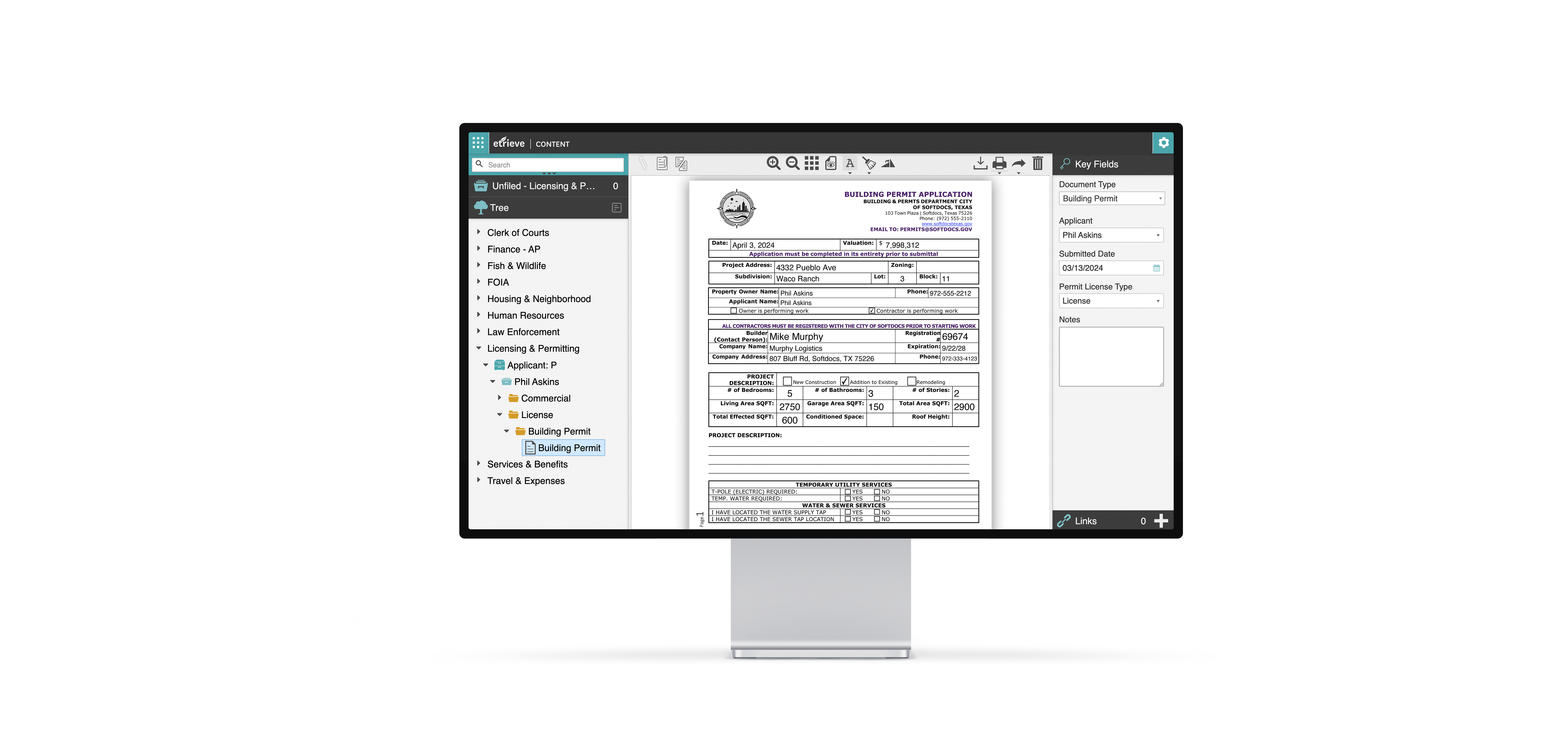 Softdocs eForms on desktop 